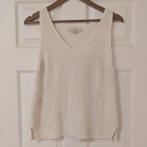 BOGO! LOFT Cream V-Neck Knit Tank Top S